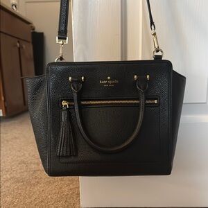 Kate Spade Black Satchel with Gold Accents